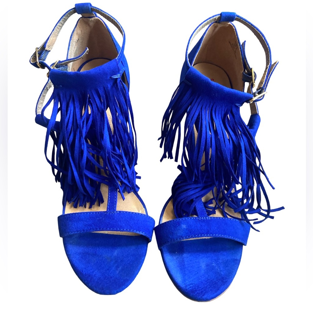 JustFab Kora Fringe Stiletto Sandals
